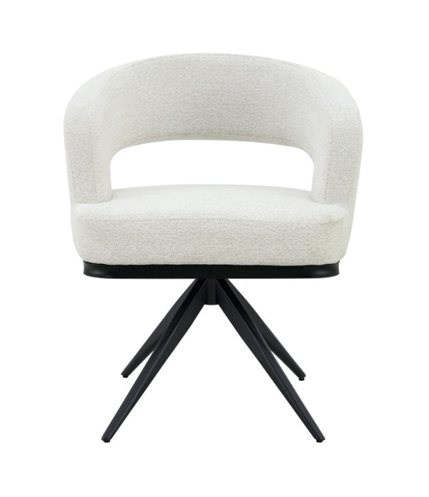 Chaise de salle à manger Japandi Belfort Bouclé Crème