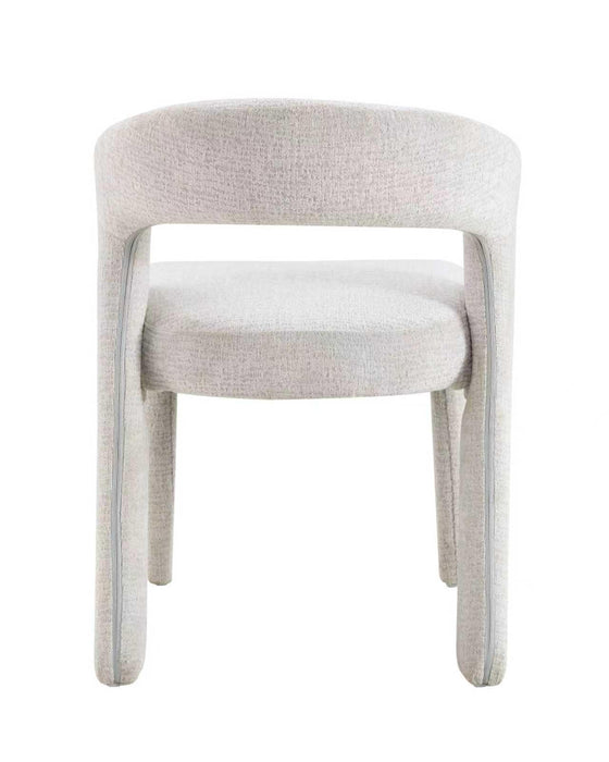 Chaise de salle à manger Japandi ANDUZ Bouclé stone