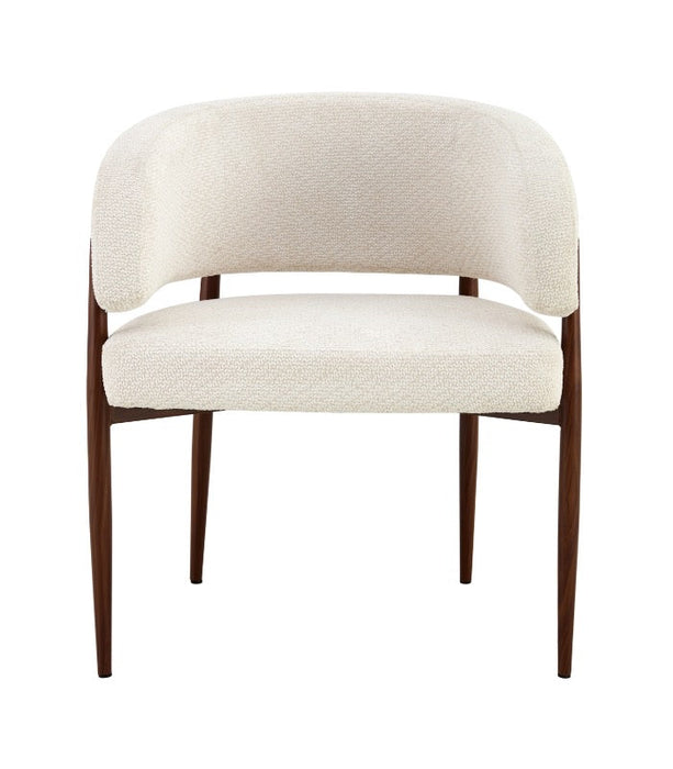 Japandi Eetkamerstoel Quintin Bouclé Stone Set van 4