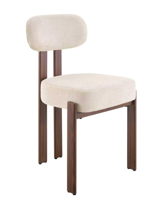 Chaise de Salle à Manger Japandi Caen Bouclé Stone