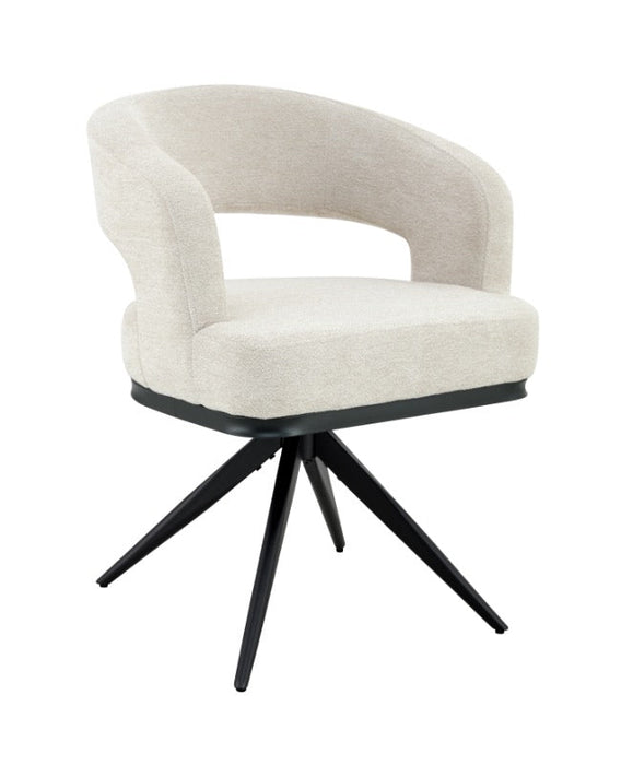 Japandi Eetkamerstoel Belfort Bouclé Stone Set van 4