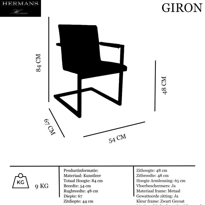 GIRON CHAISE SALLE A MANGER INDUSTRIELLE ANTHRACITE
