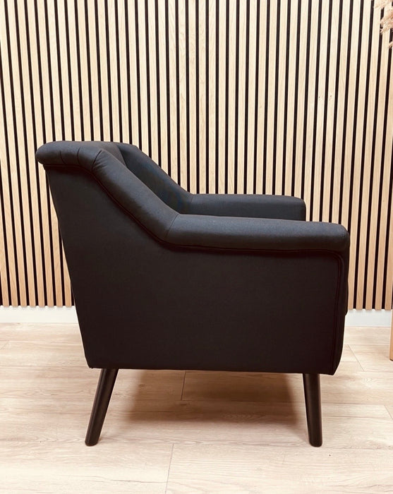 Fauteuil Design Arcel Tissu Lin Noir