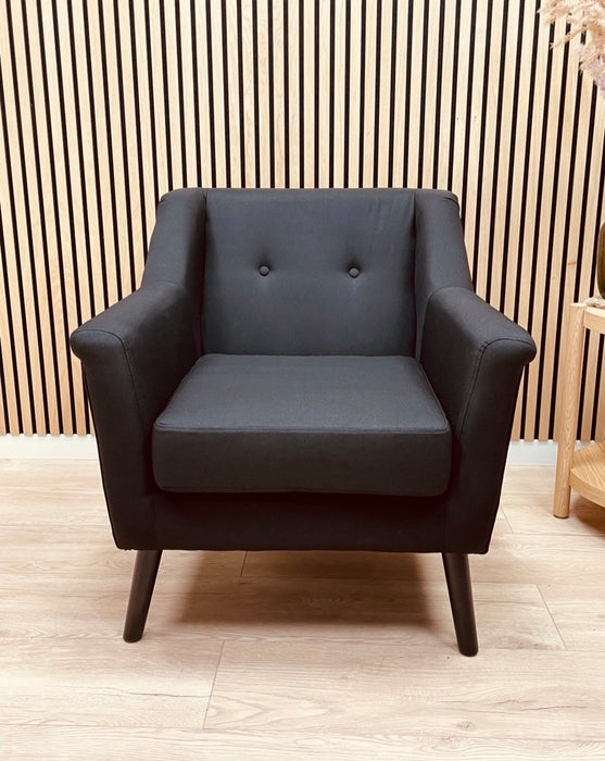 Fauteuil Design Arcel Tissu Lin Noir