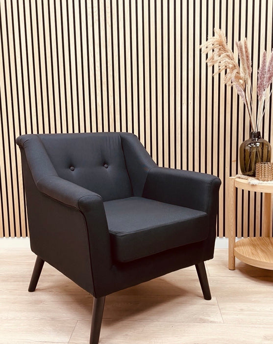 Fauteuil Design Arcel Tissu Lin Noir