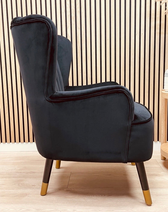 Fauteuil Design Noume Velours Zwart