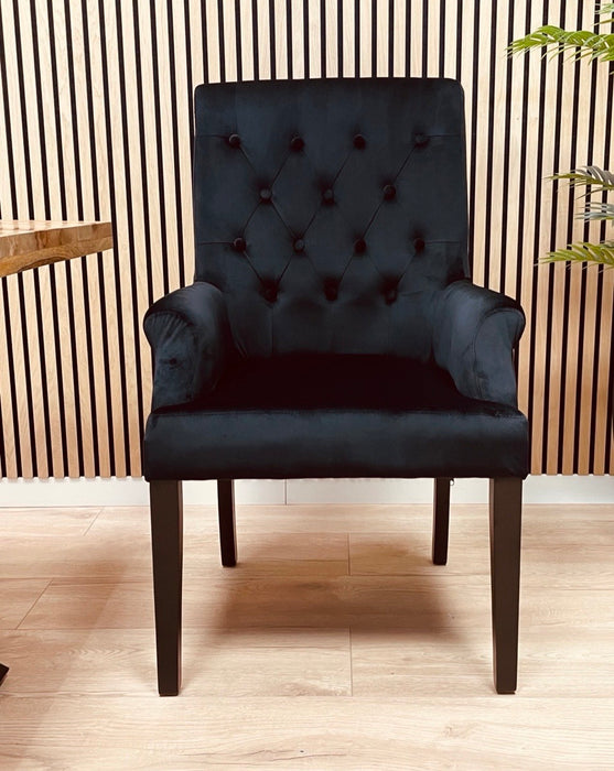 Chaise De Salle à Manger Rustique Courbe en Velours Noir