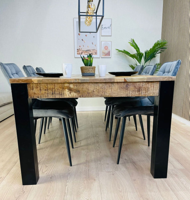 INDUSTRIËLE EETTAFEL MARNE MANGOHOUT 220X110 CM