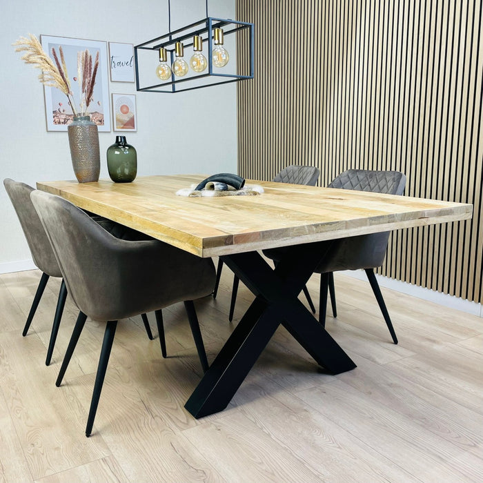 Table à Manger Industrielle RODES Bois de Manguier 220x110 cm