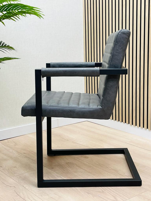 GIRON CHAISE SALLE A MANGER INDUSTRIELLE ANTHRACITE