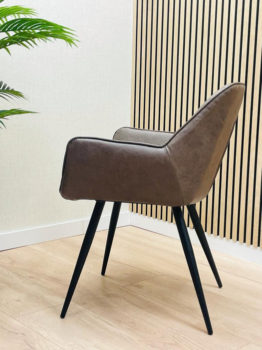 PERRET CHAISE SALLE A MANGER INDUSTRIELLE TAUPE